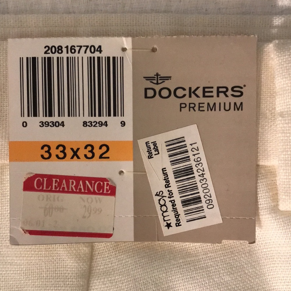 New Dockers Premium Presidio Linen Blend Off White Trouser Pants 33 x 32 - Picture 7 of 14